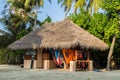 Diving club in national style. Maldives, Indian Ocean, Kaafu Atoll, Kuda Huraa Island Royalty Free Stock Photo